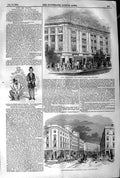Original Old Antique Print 1845 Coventry Street London Cranbourne Improvements