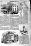 Old Antique Print 1845 Baptist Chapel Leicester Hutchison Market Aldgate 19th