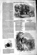 Old Antique Print 1845 Drury Lane Theatre Haymarket Lady Lyons Fairy Oak 19th