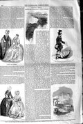 Original Old Antique Print 1845 Railway Mania Train Terminus Ladies Fashion
