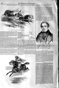 Original Old Antique Print 1845 Lieutenant Waghorn Travelling Carria Victorian