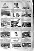 Old Antique Print 1845 Man-Of-War Ship Hospital Cutter Boatswain Whistle 19th