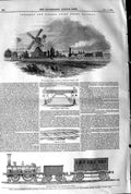 Original Old Antique Print 1845 Prosser New Wooden Guide Wheel Railway Engine