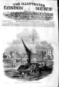 Antique Old Print *3155 1845 Lord Mayor'S Day Stationers Barge Lambeth Palace