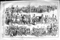 Original Old Antique Print 1845 Lord Mayors Show New Pier Blackfriars Bridge