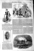 Old Antique Print 1845 Fire Glasgow City Theatre Haymarket Farren Watch 19th