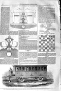 Original Old Antique Print 1845 Nickels New System Railay Locomotion Shut Valve