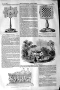 Old Antique Print 1845 Papier Mache Screen Lodge Osborne House Portland 19th