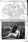 Original Old Antique Print 1845 Royal Academy Art Horses Sun Body HarReligion