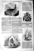 Old Antique Print 1845 Paul'S Church Auckland Zealand Bloomsbury Chiswick 19th