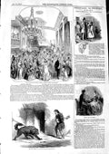 Old Antique Print 1846 Bal Costume Victoria Southampton Amphitheatre Dog 19th