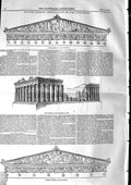 Original Old Antique Print 1846 British Museum Restoration Parthenon Archi 19th