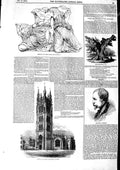 Original Old Antique Print 1846 Hercules Here Church Magdalen Taunton Charlet