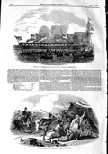 Original Old Antique Print 1846 Ship Amphion Frigate Woolwich Dock War Algeria