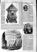 Original Old Antique Print 1846 Model Car Juggernaut Museum Money Order Office