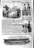 Original Old Antique Print 1846 Moozoffer Steam Indiaman Ship James Theatre