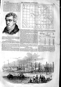 Original Old Antique Print 1846 Mr Carpue Launch Steamers Liverpool Ships 19th
