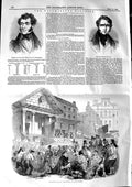 Original Old Antique Print 1846 Lacey Evans Captain Rous Westminster Election