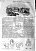 Original Old Antique Print 1846 Parsey Patent Air Engine Train Machinery 19th