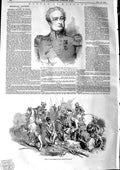 Original Old Antique Print 1846 Battle Moodkee Major General Robert Sale 19th