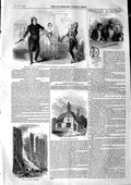 Original Old Antique Print 1846 School House Crayke Haymarket Theatre Liverpool
