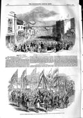 Old Antique Print 1846 Union Street Isle Wight Prince Albert Yacht Club 19th