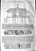 Original Old Antique Print 1846 Garden Pavilion Buckingham Palace Majesty 19th
