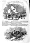 Original Old Antique Print 1846 Leamington Steeple-Chase Horse Race Betting 19th