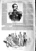 Original Old Antique Print 1846 War India Prince Waldemar Prussia Sepoys Army