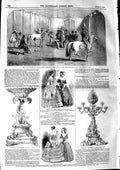 Old Antique Print 1846 Queen Arabian Horses Pimlico Candelabra Venn Payne 19th