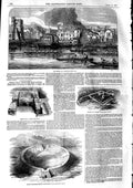Original Old Antique Print 1846 Oxford Cambridge Boat Race Roman Amphitheatre