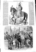 Original Old Antique Print 1846 Rajah Patiala Haydon Banishment Aristi Victorian