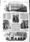 Antique Print *3159 1846 Christ'S Hospital Dining Hall Inner Gate Cloister