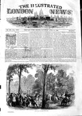 Original Old Antique Print 1846 View Longchamps Paris France Horses Victorian