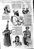 Original Old Antique Print 1846 War India Punjaub Ram Sing Bulbyo-Sein Sourmer