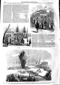 Original Old Antique Print 1846 French Steeple Chase Horse Race Course Sport