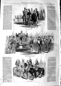 Old Antique Print 1846 Spain Spanish Officers Procession Cuirassiers War 19th