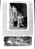 Old Antique Print 1846 Pastoral Scene Cattle Trees Little Boy Hunt Duncan 19th