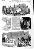 Old Antique Print 1846 Burghley House Dinner Pavilion Marchioness Exeter 19th