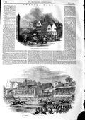 Old Antique Print 1846 Chester Horse Races Lower Bridge-Street Brotherton 19th