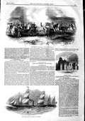 Original Old Antique Print 1846 Vincennes Ibrahim Pacha Colchester Castle Ship