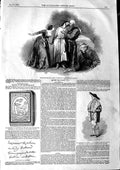 Original Old Antique Print 1846 Lombardi Majesty Theatre Napoleon Handwriting