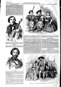 Original Old Antique Print 1846 Kellermann Signor Verdi Scottish Dwarfs Theatre