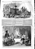 Old Antique Print 1846 Victoria Fountain Steine Brighton Madame Jourdain 19th