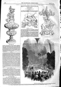 Old Antique Print 1846 Fireworks Vauxhall Gardens Ascot Prize Plate Cup 19th