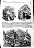 Original Old Antique Print 1846 Fete Chelsea Hospital Lawn Tent Duchess Stall