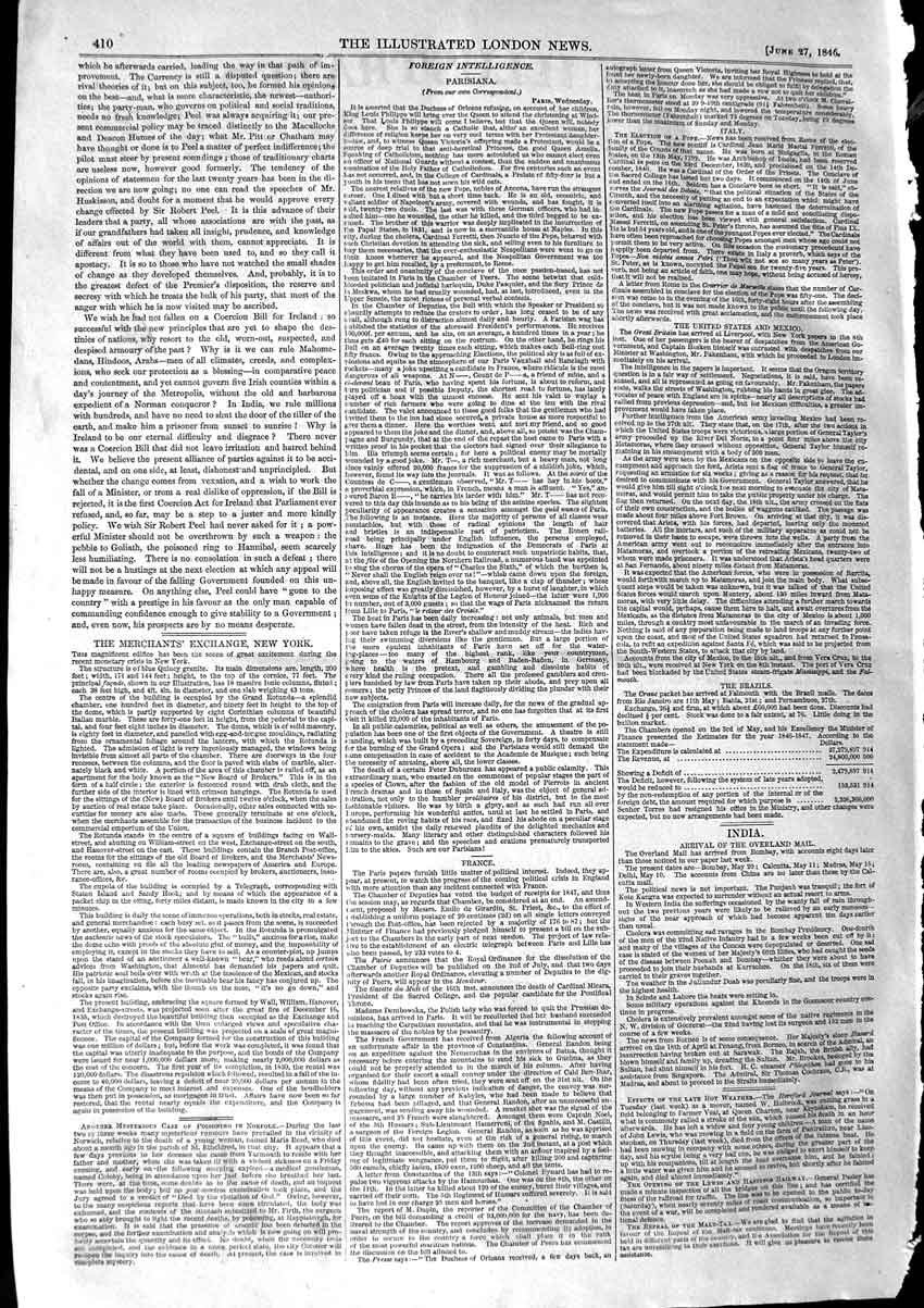 Original Old Antique Print 1846 Musical Union Post Office Bellman Oxford Flower