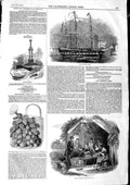 Old Antique Print 1846 Strawberry Trade Pottling Blacklow-Hill Ship Liner 19th