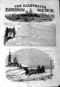 Original Old Antique Print 1847 Winter Russia Snow Sledge Horses 19th