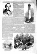 Old Antique Print 1847 Verrier Iron Lighthouse Ceylon Boar Hunting Prince 19th